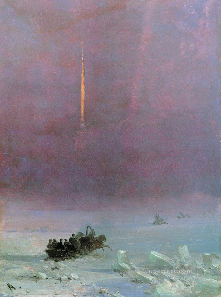 San Petersburgo el ferry que cruza el río Ivan Aivazovsky Pintura al óleo